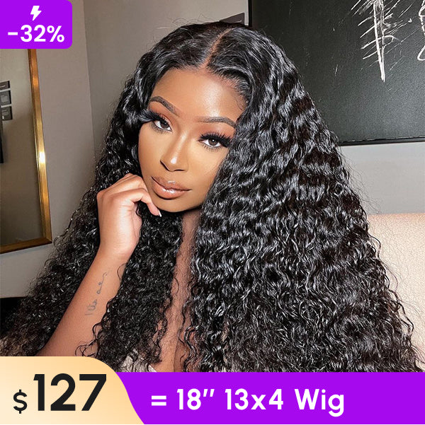 Clearance Sale |  Water Wave 13x4 Lace Front Wigs Pre-plucked Wet And Wavy Brazilian Human Hair Wigs 200% Density