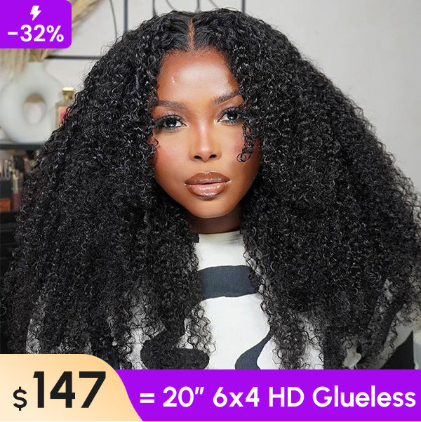 Clearance Sale | Kinky Curly Pre-cut 6x4 HD Lace Wear Go Glueless Wigs