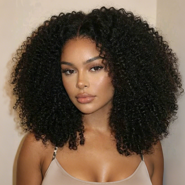 OQ HAIR Wear Go Afro Curly Lace Front Wigs Pre Cut HD Lace Bleached Knots Glueless Wig
