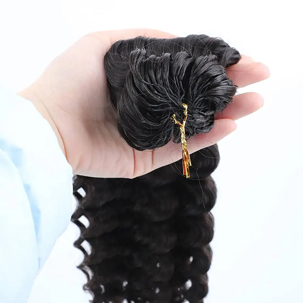 Deep Wave Soft Seamless Crochet Hair Natural Black Human Hair Extension