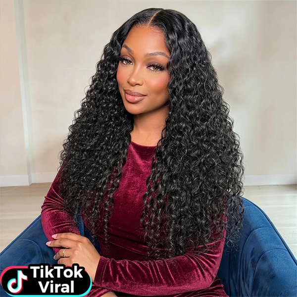 TikTok Viral Water Wave 13x6 HD Lace Front Wigs Human Hair Wet And Wavy Human Hair Wigs For Women