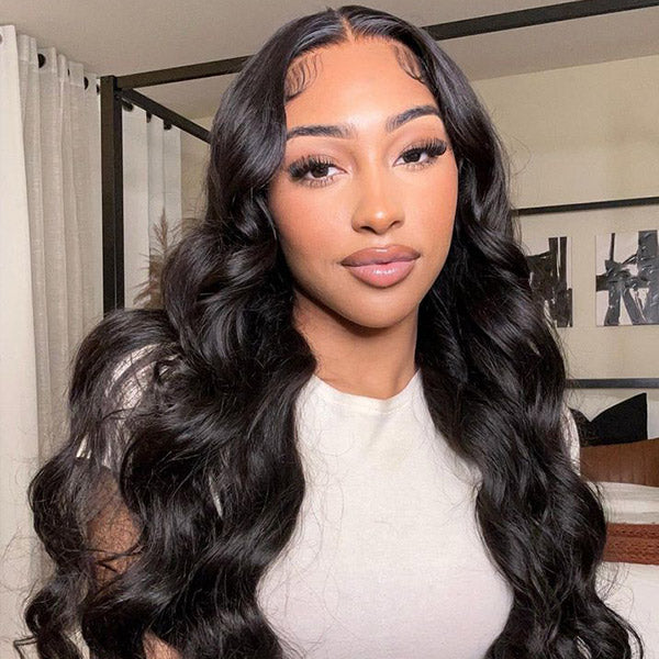 Glueless Body Wave U Part Wig Human Hair Seamless Blend Wear Go Wig With Elastic Drawstring