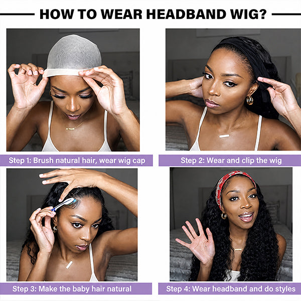 OQ HAIR Glueless Burmese Curly Headband Wig Gym Friendly Easy Install Low Maintenance