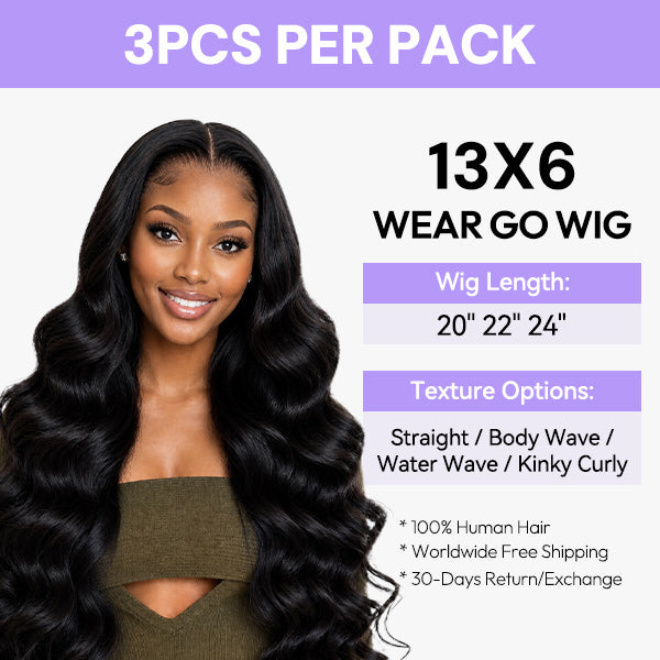 Wholesale Deal | 13x6 HD Lace Front Wigs Human Hair Wear Go Wig Pre Plucked