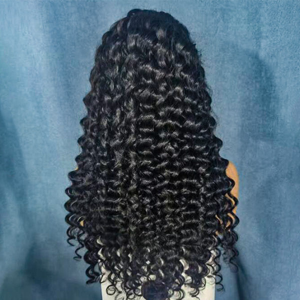 OQ HAIR Loose Curly Snug Fit Elastic Drawstring Wear Go Glueless Wig Pre-cut 9x6 HD Lace Bleached Knots