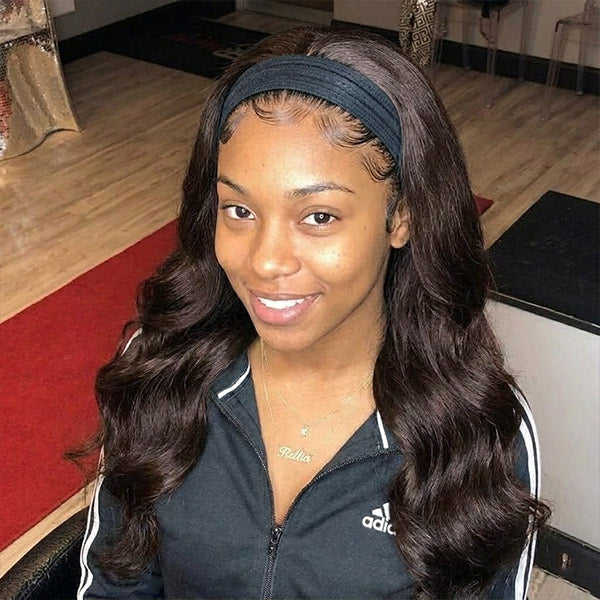 OQ HAIR Easy Glam Body Wave Headband Wig Quick Install Human Hair Wig For Daily Wear