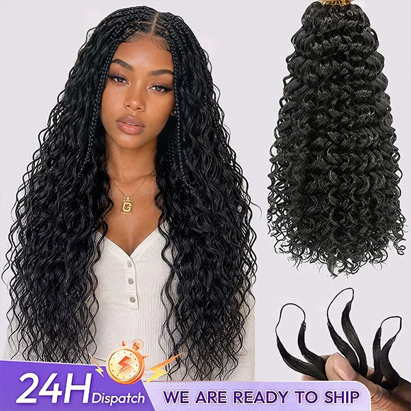 24H Shipping | OQ HAIR Lightweight Feather Water Wave Crochet Human Hair Miracle Knots Beginner Friendly