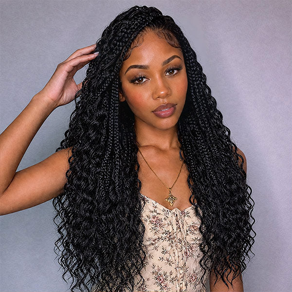 24H Shipping | OQ HAIR Lightweight Feather Water Wave Crochet Human Hair Miracle Knots Beginner Friendly
