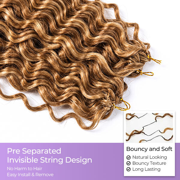 24H Shipping | OQ HAIR Highlight 4/27 Burmese Curly Crochet Hair Miracle Knots Protective Style