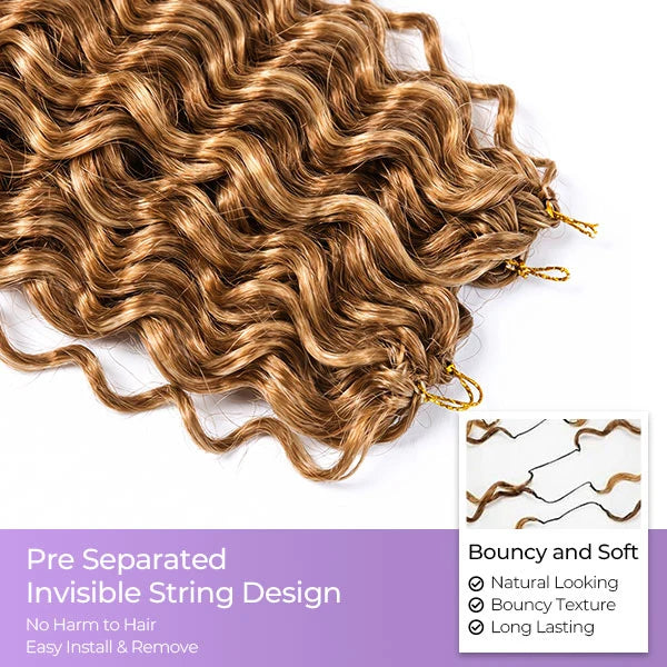 OQ HAIR Highlight 4/27 Burmese Curly Full Volume Crochet Hair True To Length
