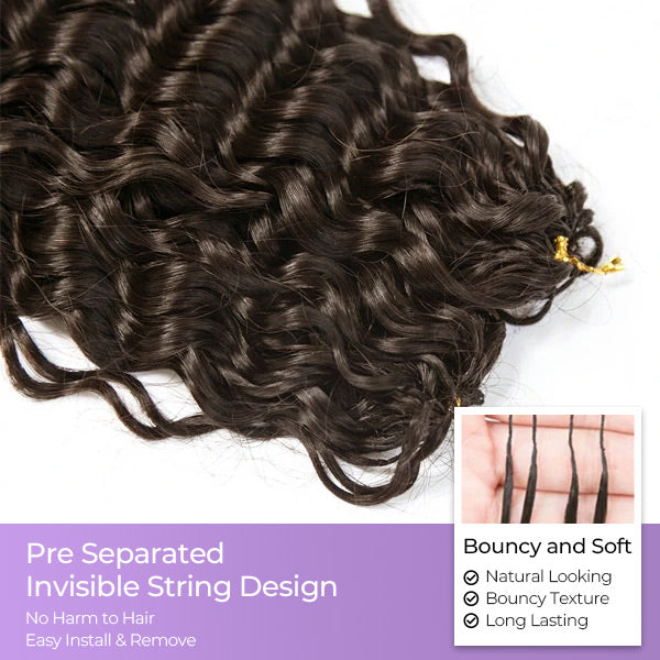 24H Shipping | OQ HAIR #4 Chocolate Brown Burmese Curly Human Hair Knotless Crochet Hair Reusable Easy Install