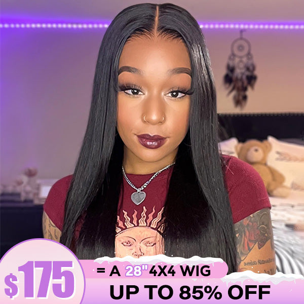 Clearance Sale | Straight 4x4 Closure Wig Human Hair Wigs Pre Plucked With Baby Hair