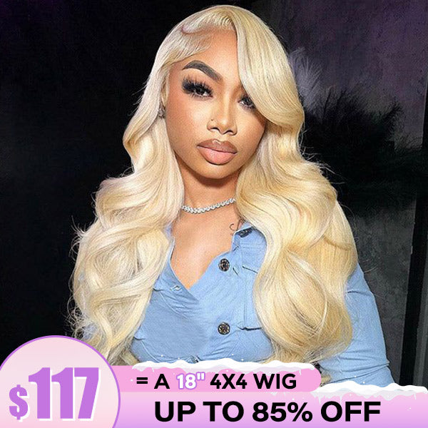 Clearance Sale | 4x4 Lace Closure 613 Blonde Body Wave Human Hair Wig