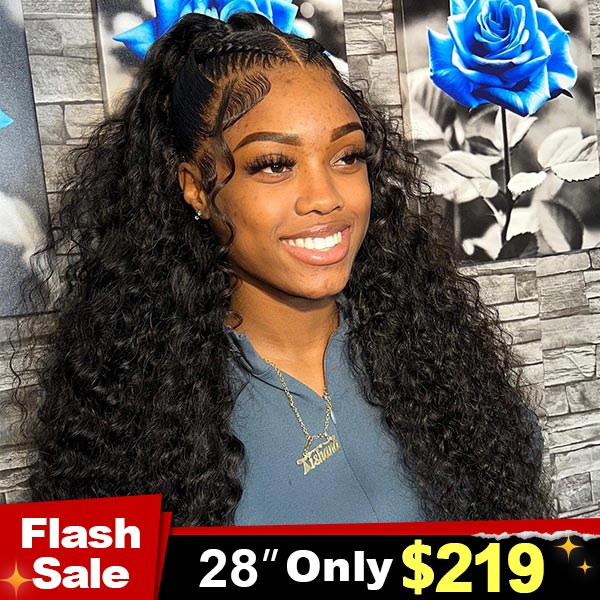 Flash Sale | Water Wave 13x4 HD Lace Frontal Wig 100% Human Hair Wig On Sale
