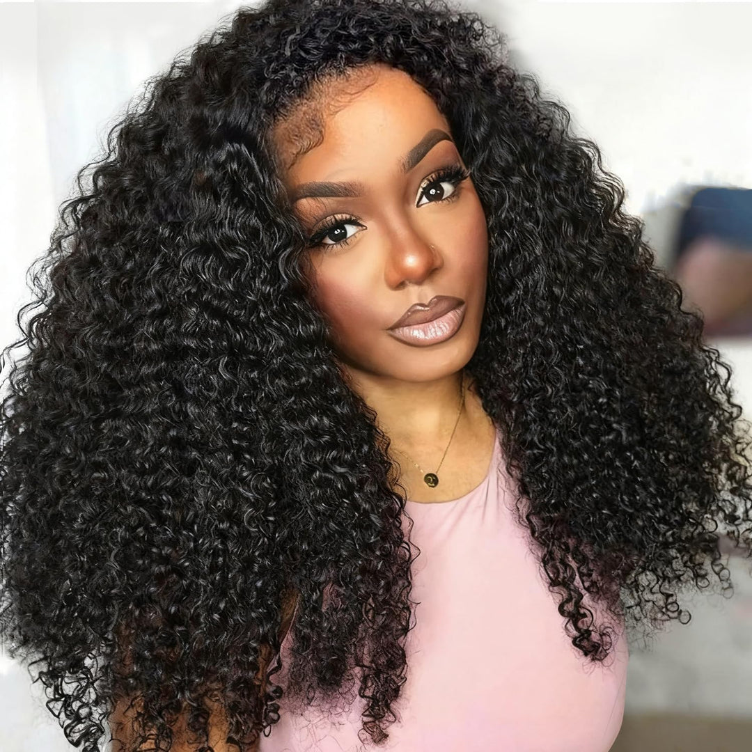 OQ HAIR Afro Curly FreedoorM Wig Back Hole Desgin Pre-Cut 9x6 Skin Lace Snug Fit Drawstring Wear Go Glueless Wig