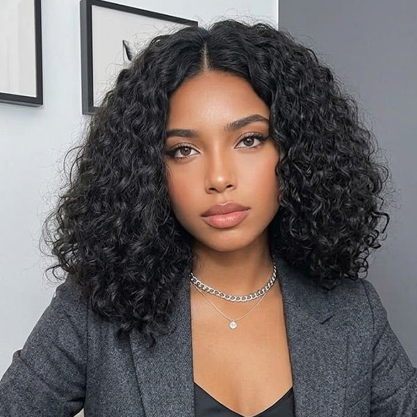 Pre-Plucked Water Wave Short Bob Wigs 13x4 13x6 HD Lace Frontal Wig 100% Human Hair Wig