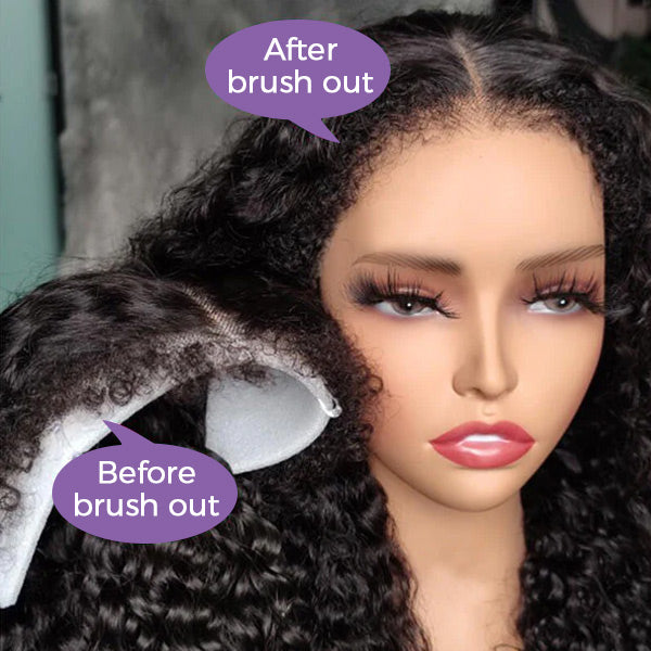 Most Natural Type 4C Edges Hairline Undetectable 13x4 HD Lace Front Wigs with Curly Edges Human Hair Wigs