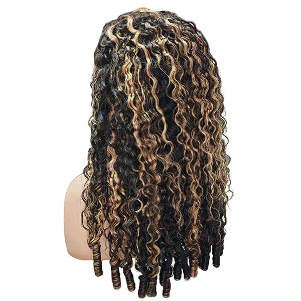 3 In 1 Half Wig | Burmese Curly Highlight 1B/30 Color Wear Go Half Wig Snug Fit