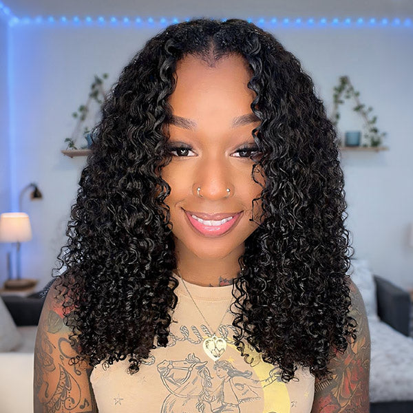 3 In 1 Half Wig | Kinky Curly Glueless Wear Go Half Wig Invisible Hairline Protective Style