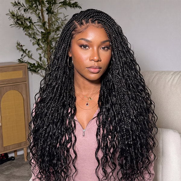 OQ HAIR Premium Natural Wave Crochet Box Braids Hair Soft Defined Curls Crochet Human Hair For Everyday Glam