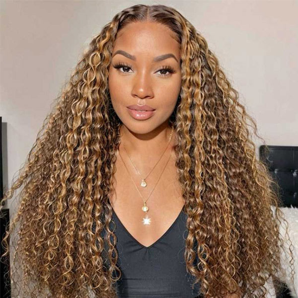 CLEARANCE | Water Wave Highlight Brown 4/27 Color Wear Go Glueless Wig