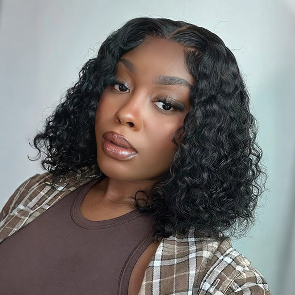 CLEARANCE | Glueless Water Wave Bob Wig Pre-Cut 7x5 HD Lace Wear Go Wig