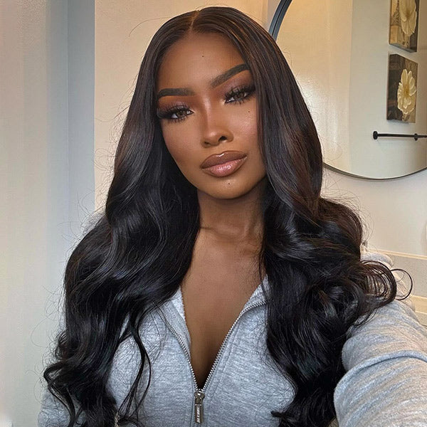 Clearance Sale | T Part Human Hair Wigs with Baby Hair 6Inches Deep Middle Part Lace Wigs Pre Plucked With Natural Hairline