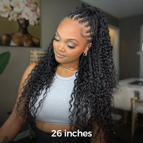 OQ HAIR Premium Natural Wave Crochet Box Braids Hair Smooth Weightless Human Hair Itch Free