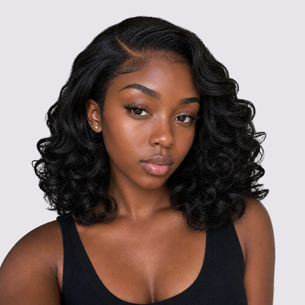 OQ HAIR 4C Edges Hairline Glueless Voluminous Bouncy Curly Wig C Part 9x6 Pre-styled Wear Go Wig With Drawstring Cap