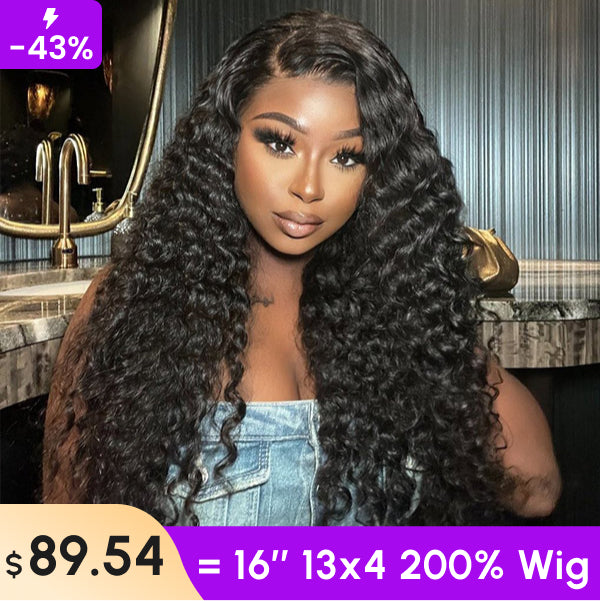 Clearance Sale | 13x4 Deep Wave Lace Front Wigs Pre-plucked Transparent Deep Curly Lace Wigs With Natural Baby Hair