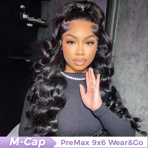 OQ HAIR M-Cap Ocean Wave 9x6 Pre Cut HD Lace Wear Go Glueless Human Hair Wigs Pre Bleached Tiny Knots