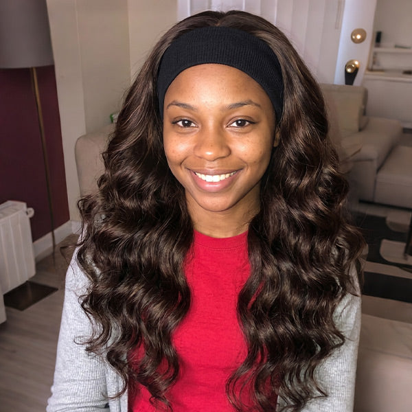 OQ HAIR Easy Glam Body Wave Headband Wig Quick Install Human Hair Wig For Daily Wear