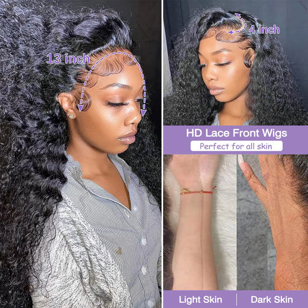 Water Wave Wigs HD Lace Front Wigs Wet And Wavy Brazilian Human Virgin Hair Preplucked Natural Hairline