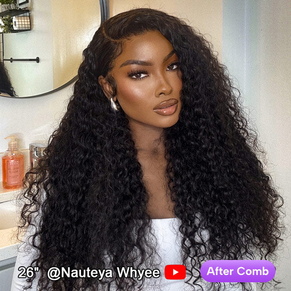 Burmese Curly Glueless Wig Bleached Knots 13x4 13x6 HD Lace Front Wear Go Wig With Flexible Fit Drawstring