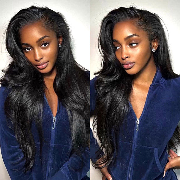 3 In 1 Half Wig | Yaki Straight & Kinky Straight Wavy Pre-Style Wear Go Half Wig With Drawstring Invisible Hairline
