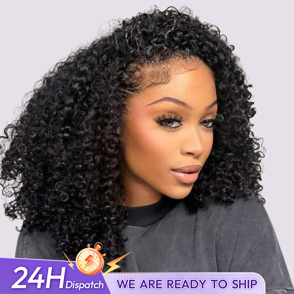 24H Shipping | Kinky Curly Glueless Wear Go Half Wig Invisible Hairline Protective Style