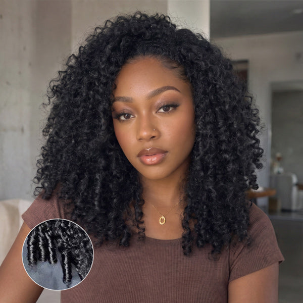 Burmese Curly Glueless Bleached Knots Pre-cut 13x6 Lace Wear Go Wig With Drawstring Snug Fit