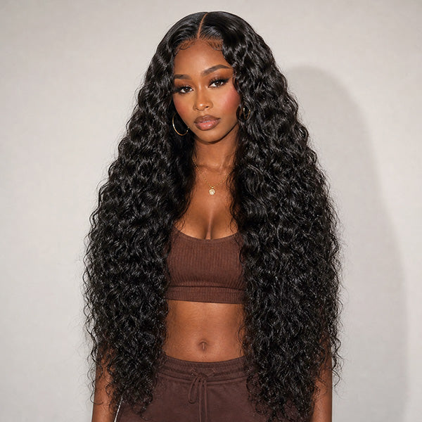 Water Wave Pre-cut 9x6 HD Lace Wear Go Glueless Wig Bleached Knots