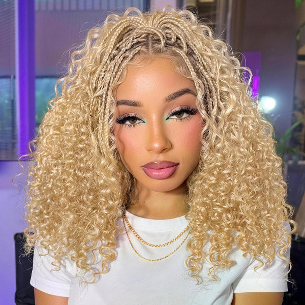 24h Shipping | OQ HAIR 613 Honey Blonde Burmese Curly Crochet Human Hair Weightless Volume Natural Skin Part Easy DIY