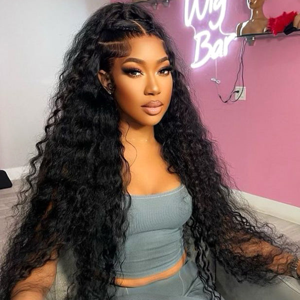 OQ HAIR M-Cap Deep Wave Wear Go Glueless Wigs Bleached Knots Pre Cut 9x6 HD Lace Wigs Pre Plucked Hairline