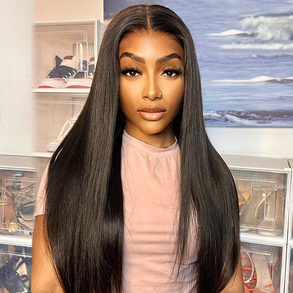 OQ HAIR M-cap Straight Wear Go Wigs Pre Cut 9x6 HD Lace Bleached Knots Glueless Wigs Human Hair Tiny Knots Pre Plucked Hairline