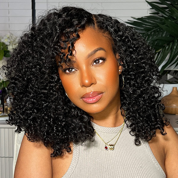 OQ HAIR M-Cap Kinky Curly Wear Go Wigs Bleached Knots Pre Cut 9x6 HD Lace Glueless Human Hair Wigs For Women