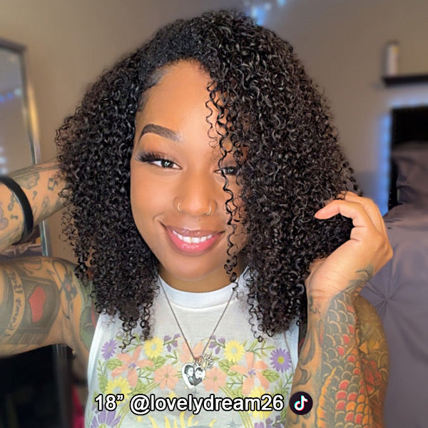 80% OFF | Afro Curly Flexible Fit 3-In-1 Half Wig With Drawstring Natural Hairline Beginner Friendly