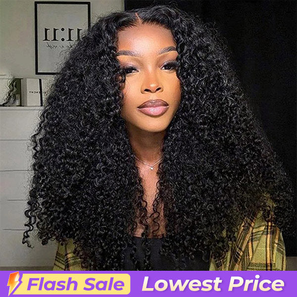 Flash Sale | Kinky Curly 13x4 Lace Frontal Wig Pre-plucked Hairline