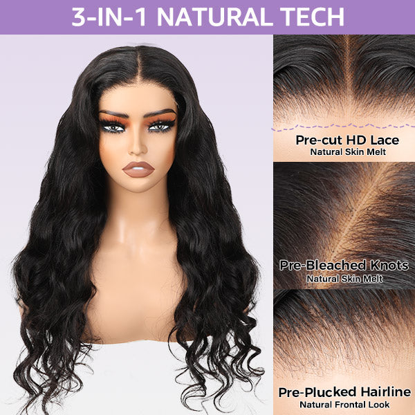 Body Wave Pre Bleached Knots Snug Fit Drawstring 13x4 13x6 HD Lace Front Wear Go Glueless Wig