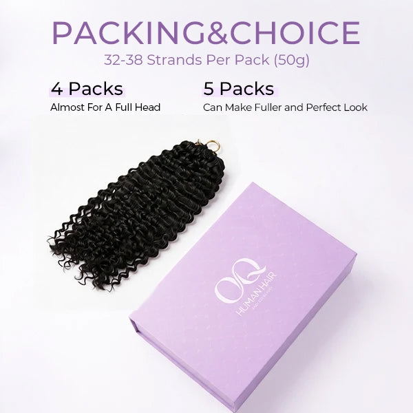 24H Shipping | OQ HAIR Lightweight Feather Water Wave Crochet Human Hair Miracle Knots Beginner Friendly