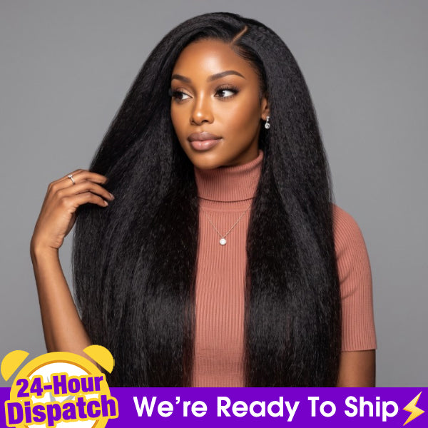 24H Shipping | 3 In 1 Half Wig Easy Wear Kinky Straight Wear Go Half Wig Snug Fit