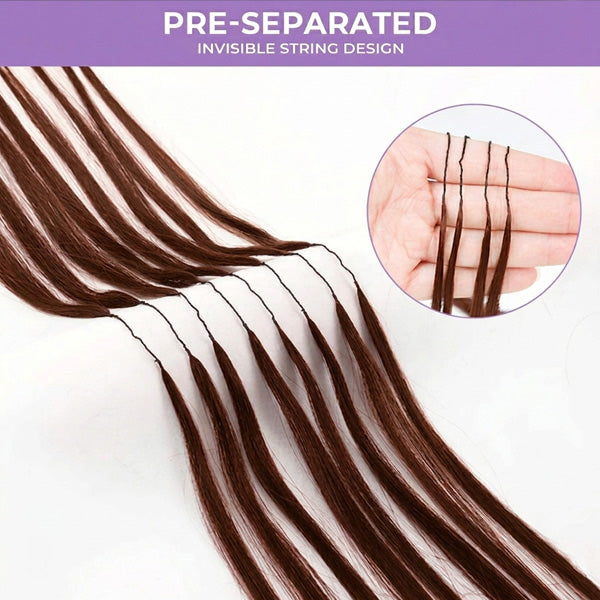 OQ HAIR Body Wave Chocolate Brown Crochet Human Hair Lightweight & Reusable Beginner Friendly Style
