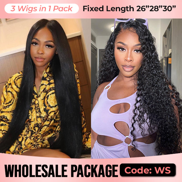 Wholesale Package | Long 13x4 HD Lace Front Wigs Human Hair Pre Bleached