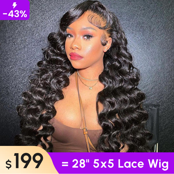 Clearance Sale | 5x5 Loose Deep Lace Front Wigs Transparent Lace Wigs Human Hair For Women Pre-plucked With Natural Hairline